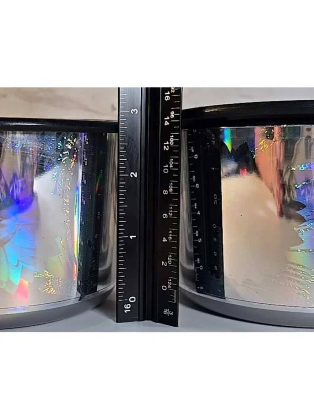 2 Tupperware One Touch Canisters Floral Hologram Silver & Black #2707A-4 New